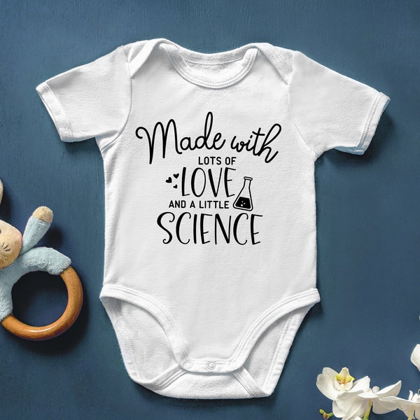 Made With Lots Of Love And Little Science Shirt, Baby Shower Gift, Baby Gift, Baby Announcement, Baby Clothes, Baby Onesie, New Baby Gift