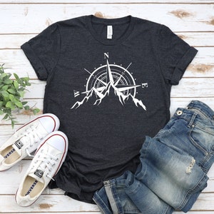 Mountain Compass Shirt, Camping Shirt, Compass Gift, Adventure Shirt, Camping Gift, Outdoor Shirt,Hiking Shirt,Wanderlust Shirt,Nature Shirt