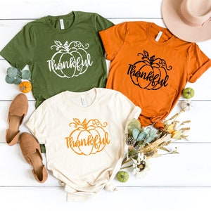 Thankful Pumpkin Shirt, Thanksgiving Shirt, Fall Tees, Thanksgiving Tee, Cute Fall Shirt, Fall Graphic Tee, Women Fall Shirt, Dinner Shirt