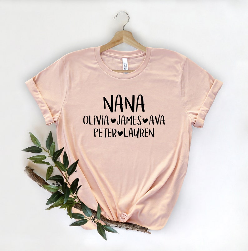 GiGi Established Shirt,Grandma Shirt Nana Shirt Mothers Day Gift Pregnancy Announcement Nana Personalized Shirt Grandkids Name Shirt