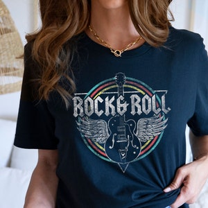 Rock and Roll Shirt, Vintage T shirt, Guitar Shirt, Vintage Sweatshirt, Guitar T shirt, Music Gift, Music Teacher Gift, Music Tee