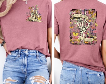 Good Energy Is Contagious Motivational Positive Shirt for Women ,Wild Flower Tshirt,Skeleton T shirt, Skull Skeleton,