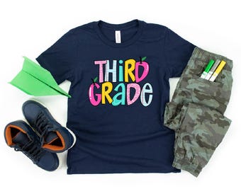 Shirt voor leraar derde leerjaar, terug naar school shirt, shirt 3e leerjaar, shirt derde leerjaar voor kinderen, eerste dag van school Tee, shirt leraar 3e leerjaar