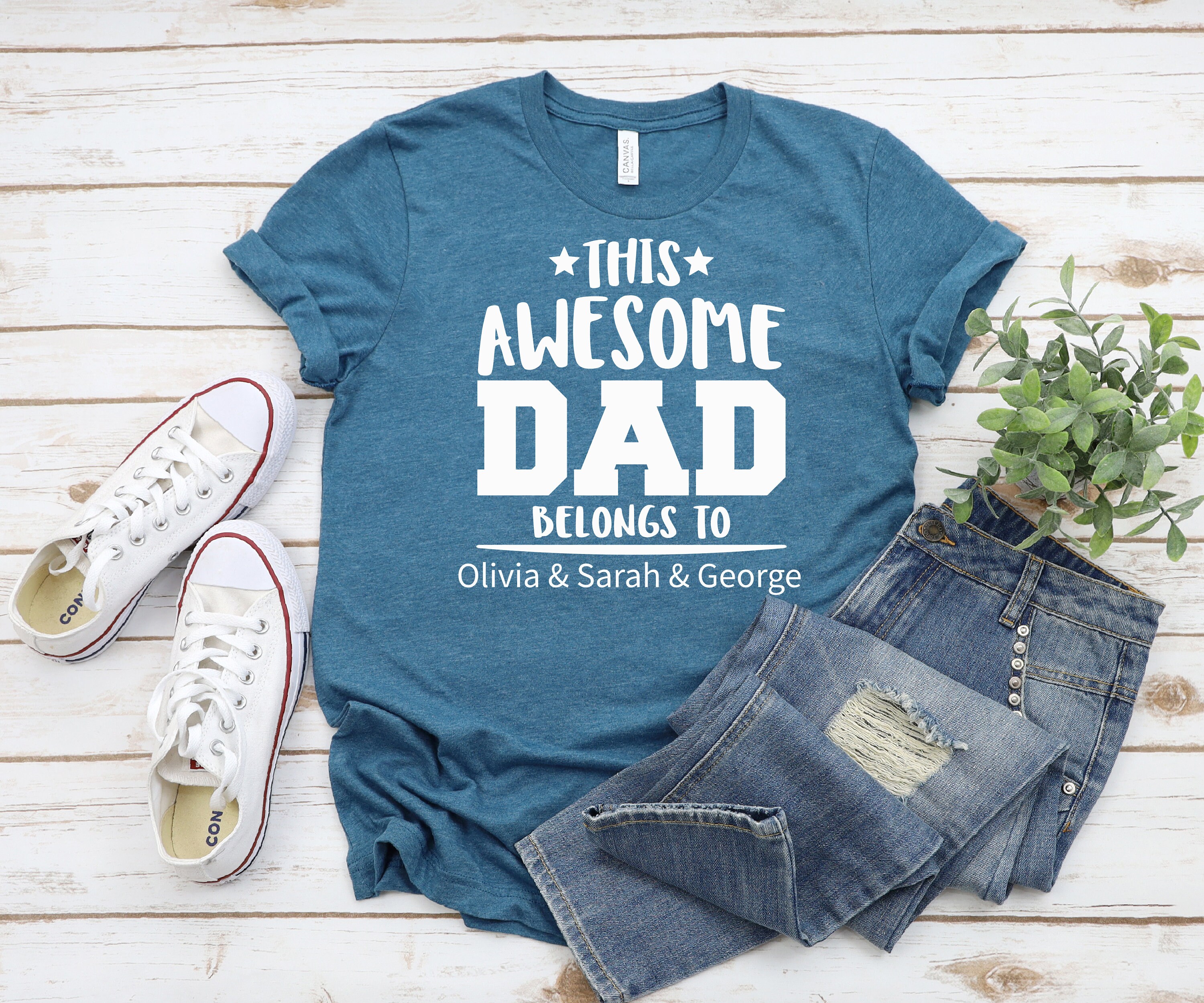 This Awesome Dad Belongs to Shirt Dad Shirt Personalized Etsy
