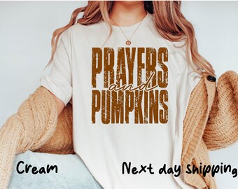 Prayers And Pumpkins Shirt, Jesus Sweatshirts, Retro Fall Religious Shirt,Faith Shirt, Autumn Shirt,Thanksgiving Tee,Christian Fall Shirt,