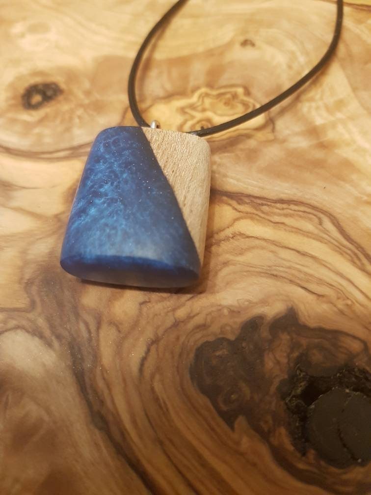 Epoxy Necklace/resin wood necklace/ epoxy wood necklace/wood Etsy