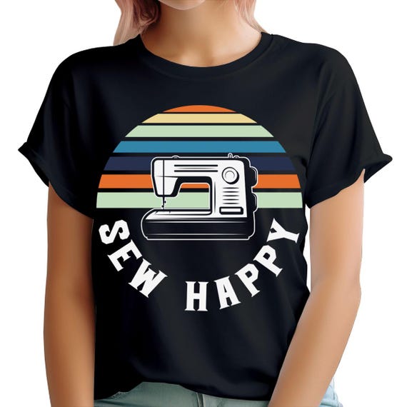 Quilting Sew Happy Sewing Machine Quilter Quilting Sunset Womens T