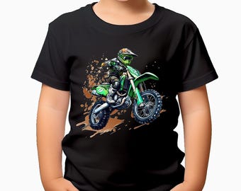 Motocross Rider Jump  Kids T-Shirt Extreme Sports Apparel  Adrenaline-Fueled Design For Action Sports Lovers #T490