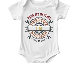 Funny Mechanic Baby Bodysuit Pack My Nappies Daddy Design Baby Clothes Baby Shower Gift