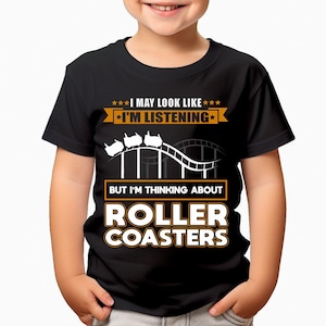 Camiseta divertida de montaña rusa Thrill Seekers, divertida camiseta de parque de atracciones para niños, regalo perfecto para amantes de las montañas rusas #T490