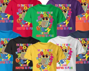 Funny Maths is Fun Calculator Number Day Mathematical Kids Gift Boys Girls Teen Tee Top T-Shirt #ND43