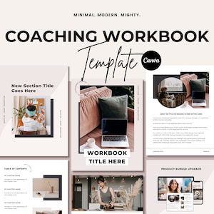 Sjabloon werkmap Canva, sjabloon coachingwerkboek, sjabloon loodmagneet Canva, sjabloon werkboek Canva roze, sjabloon Canva e-boek