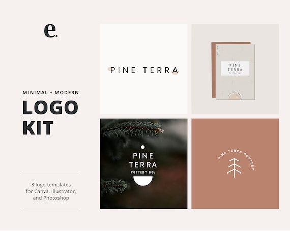 Canva Logo Template Minimal Canva Logo Brand Kit Wellness Logo Branding ...