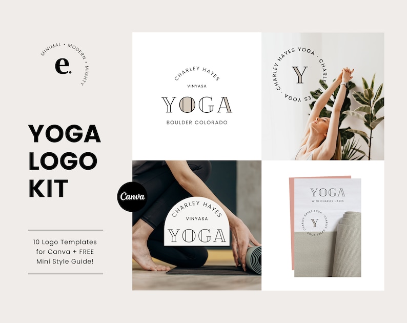 Logos de yoga pour Canva Logo de bien-être Logo holistique - Etsy France