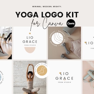 Yoga Logo, Canva Logo Template, Wellness Logo, Editable Canva Logo, Modern Logo Template, Pilates Logo, Diy Logo Template, Canva Brand Kit