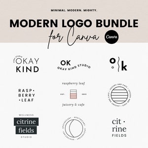 Canva Logo Bundle, Premade Logo Template, Modern Logo, Minimal Logo, Health Coach Logo, Logo Template Editable, Simple Logo
