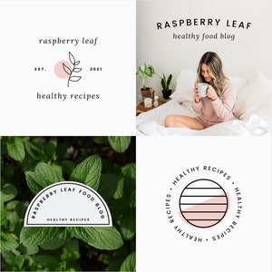 Food Blog Logo Design Canva, Premade Logo Design, Canva Logo Template, Minimal Logo Design, Editable Canva Logo, Modern Logo Canva
