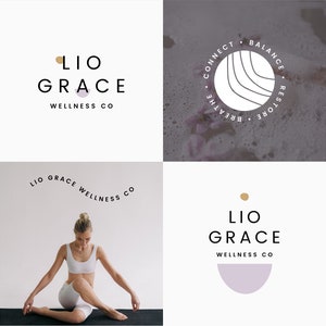 Boho-logo ontwerp Canva, Wellness-logo sjabloon Canva, modern logo sjabloon, bewerkbaar Canva-logo, doe-het-zelf logo sjabloon, kant-en-klaar logo-ontwerp