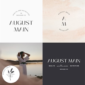Voeding logo sjabloon Canva, gezondheidscoach logo ontwerp Canva, modern logo sjabloon, bewerkbaar Canva-logo, logo kit Canva, wellness-logo