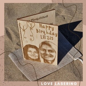 Fotokarte aus Holz | Einzigartige Geburtstagskarte | Erinnerungskarte | besonderer Anlass | Fotogeschenk |  Geschenk aus Holz | Hochzeit | Jubiläum