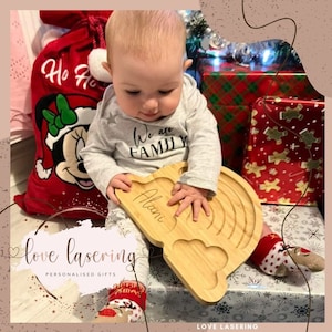 Personalised wooden children&#39;s plate, first plate, baby-led weaning, first birthday gift, baby boy car plate, bamboo bear plate, blw, blw uk