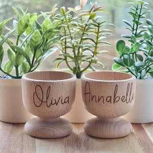 Personalised Wooden Easter egg Cup, Engraved Dippy Egg, First Easter Gift, Breakfast Eggs, Personalised Easter Gift, Classroom Children Gift