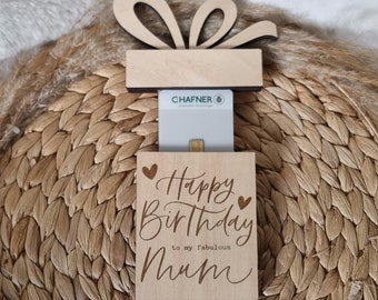 Porta biglietti da regalo in legno esclusivo di alta qualità: elegante e versatile per compleanni, Natale e occasioni speciali, regalo in denaro, porta lingotti d'oro
