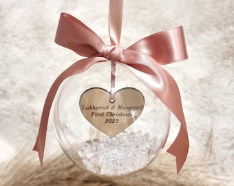 Personalised Crystal Bauble | Our First Christmas Bauble | Couples Gift | 2025 Bauble
