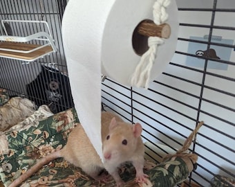 Rat toilet roll holder, macrame toilet roll holder