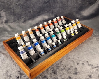 Paint Tube Organizer - Two Inserts - (Holds up to 98 Paint Tubes) - For Any Size Paint Tubes of Watercolor, Oil, Gouche or Acrylic