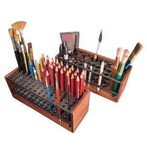 Benutzerdefinierter Pinselhalter hält bis zu 84 Pinsel, Bleistifte, Marker, Werkzeuge, Töpferwerkzeuge usw. Caddy-Organizer, Aufbewahrung Bild 2