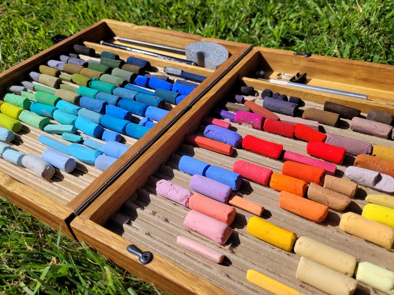 Travel Pastel Box / Plein Air Pastel Box (für 170 halbe Pastellstifte plus Zubehör) - Keine Pastelle enthalten Bild 7