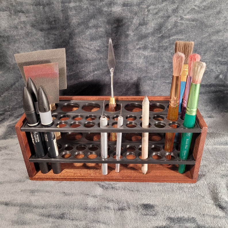 Benutzerdefinierter Pinselhalter hält bis zu 84 Pinsel, Bleistifte, Marker, Werkzeuge, Töpferwerkzeuge usw. Caddy-Organizer, Aufbewahrung Bild 8