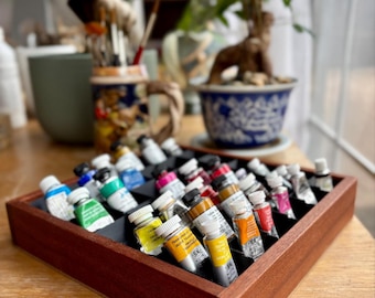 Paint Tube Organizer - Single Insert - (Holds up to 49 Paint Tubes) - For Any Size Paint Tubes of Watercolor, Oil, Gouche or Acrylic