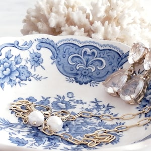 Vintage "Windsor"  Ridgway bowl, hand-painted with blue floral design