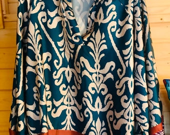 Bluse im PaisleyStil blau