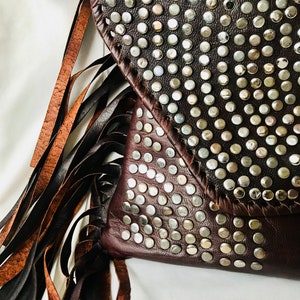 Leather bag with rivets image 3