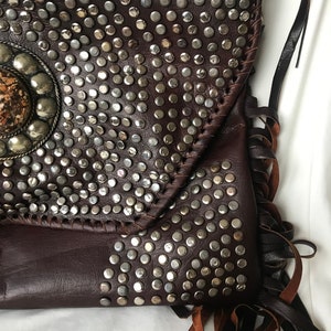 Leather bag with rivets image 5