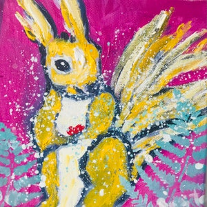 Squirrel Abstract on Canvas