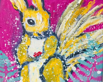 Squirrel Abstract on Canvas