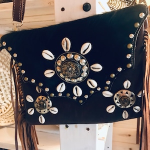 Ledertasche mit  Fransen