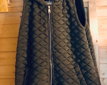 Quilted vest olive green