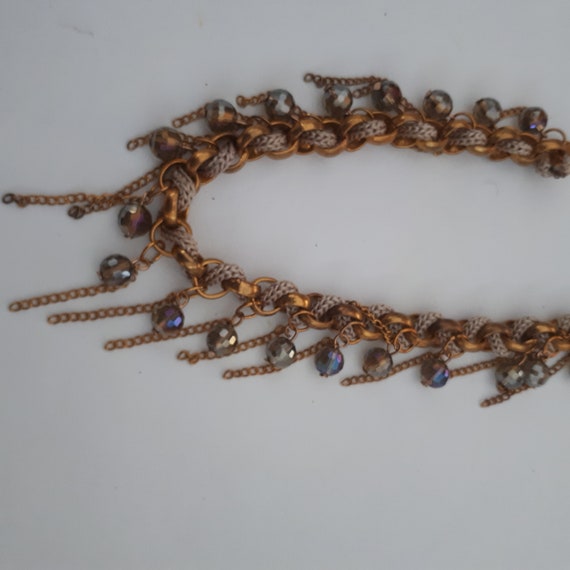 Vintage Statement Necklace with Multifaceted Crys… - image 4
