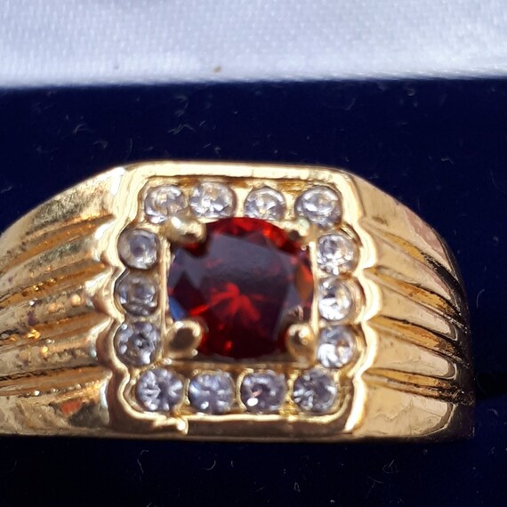 Vintage Mens Gold Tone Statement Ring Size X Etsy UK