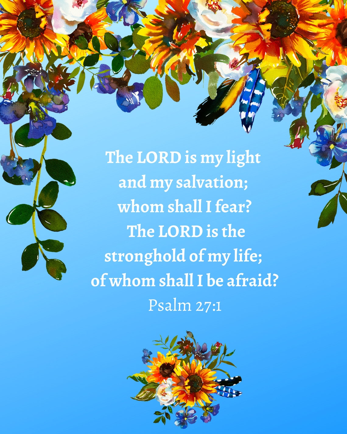 Psalm 27 1 Bible Verse Wall Art The Lord Is My Light And My Salvation 