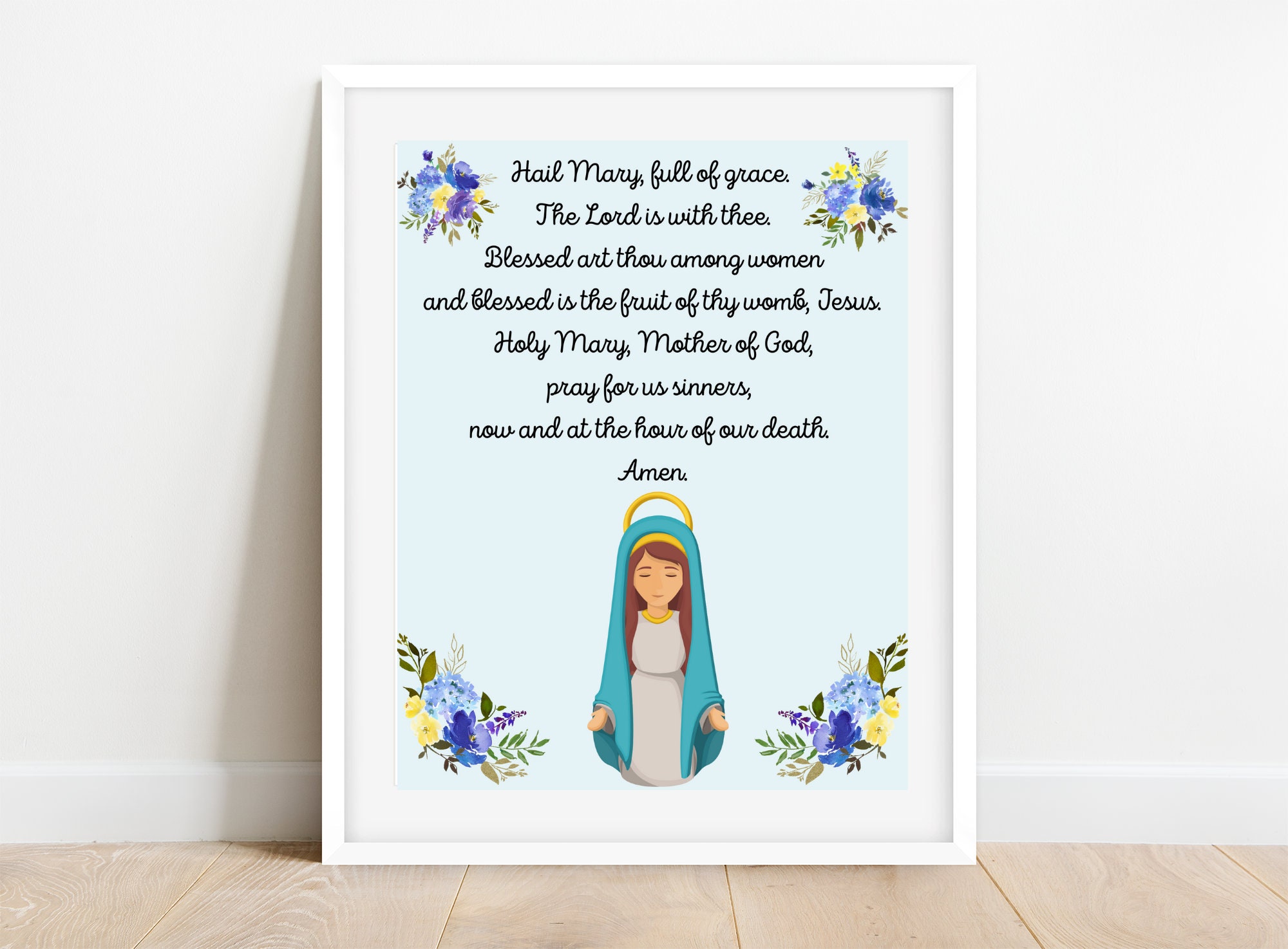 Hail Mary Prayer Wall Art | 8 X 10 Digital Download Printable | Child ...