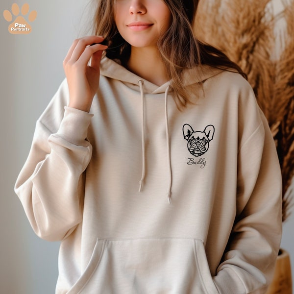 Sweat à capuche personnalisé avec photo d'animal de compagnie Sweat-shirt imprimé avec photo et texte de chien cheval deux visages Portrait de chat dessin Image du logo Chemise à capuche