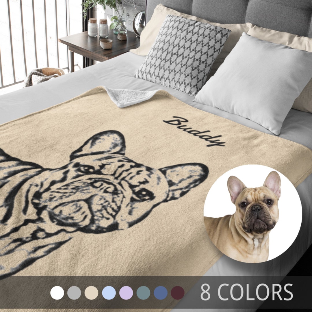 Custom Pet Portrait Blanket Personalised Dog Blanket Pet Portrait From