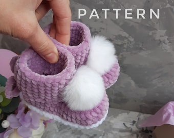 Crochet Baby Booties Pattern, Easy Beginner Shoe (PDF)