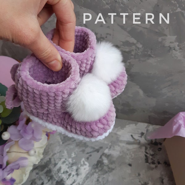 Crochet baby booties pattern, PDF, Baby Booty Pattern, Beginner Shoe Pattern
